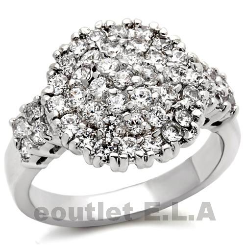 BLING BLING 45-stone CZ PAVE CLUSTER RING-sz 6/7